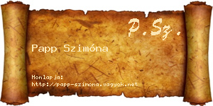 Papp Szimóna névjegykártya