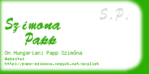 szimona papp business card